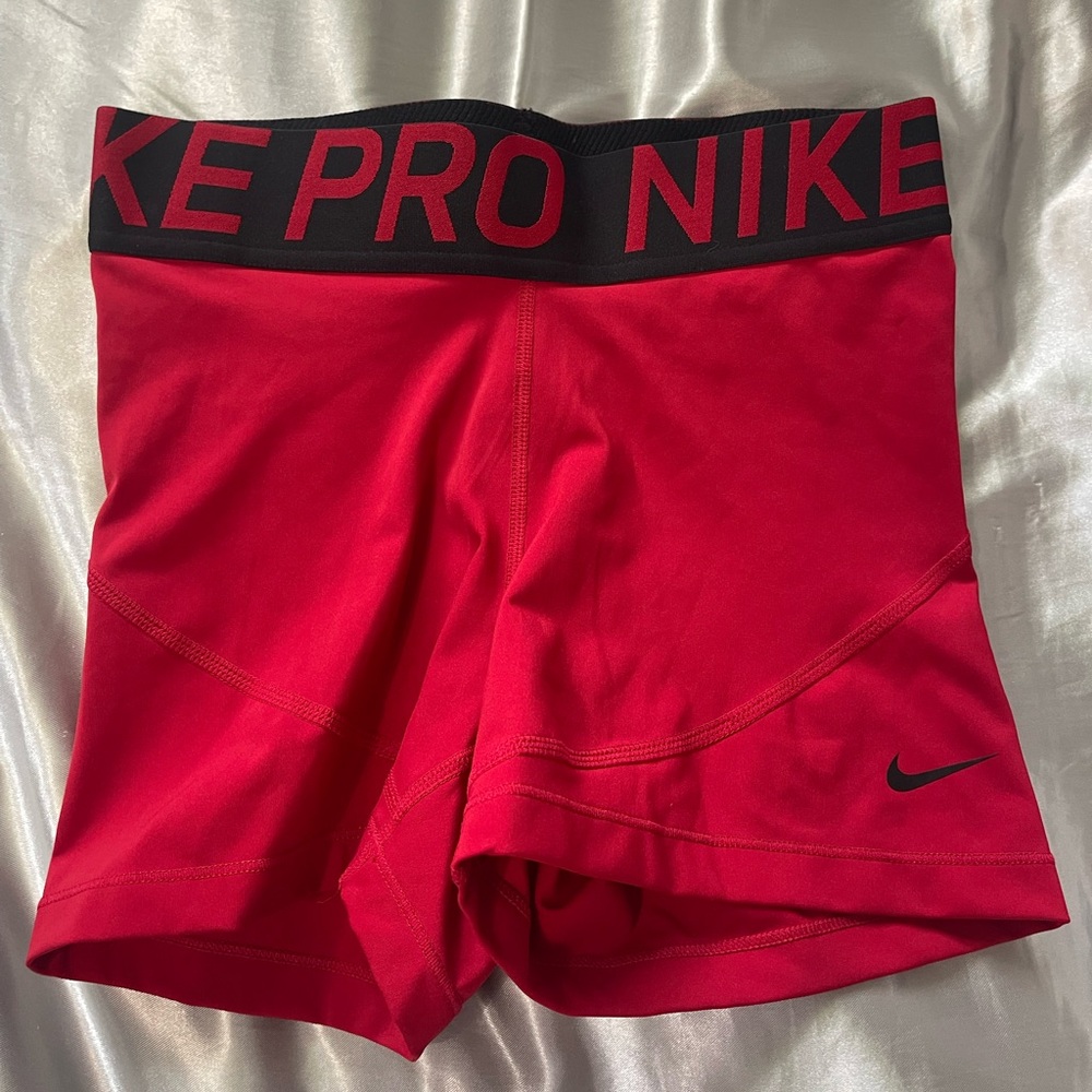 Nike Red Performance Shorts with Black Waistband